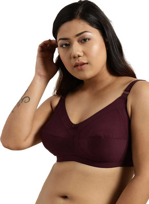 PAVVOIN Women T-Shirt Non Padded Bra(Maroon)