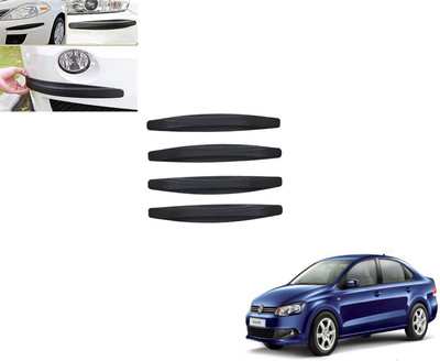 DING-DONG Rubber Car Bumper Guard(Black, Pack of 4, Volkswagen, Vento)