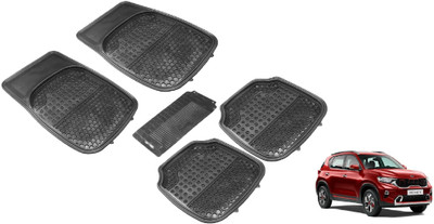 Auto Hub Rubber Standard Mat For  Kia Sonet(Black)