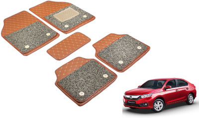 Auto Hub Leatherite 7D Mat For  Honda Amaze(Brown)