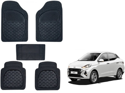Auto Hub Rubber Standard Mat For  Hyundai Aura(Black)