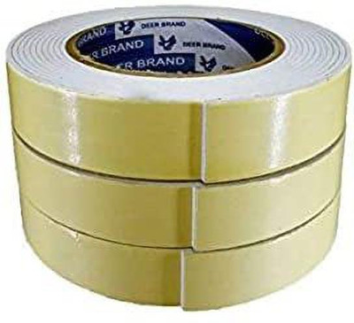 Eclet Set of 3 Double Sided Self Adhesive Acrylic Foam Mounting Tape for Wall/Craft/ Manual tape (Manual)(Set of 3, Beige)