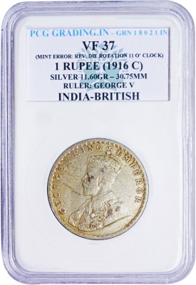 the coins INDIA BRITISH GEORGE V 1916 (C) P C G GRADING Medieval Coin Collection(1 Coins)