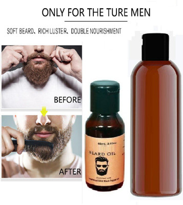 GFSU Beard and Moustache Oil, Non-Sticky, Light Beard Oil for Men Ideal for daily use|Nourishes and Strengthens Beard WITH SHAMPOO(2 Items in the set)