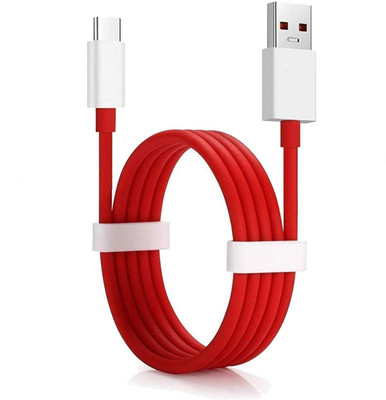 Accessories At Cost USB Type C Cable 65 A 1 m Dash/Warp Data Sync Fast Charging Cable(Compatible with All C Type Devices (Red and White), Red, One Cable)