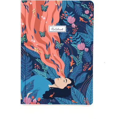 Happening Hippo Dreaming A5 Notebook Unruled 100 GSM 70 Pages(Orange)