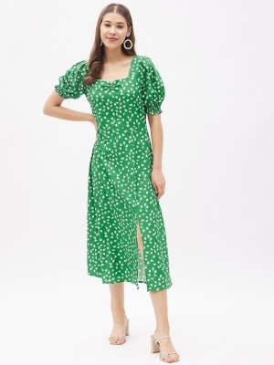 HARPA Women A-line Green Dress