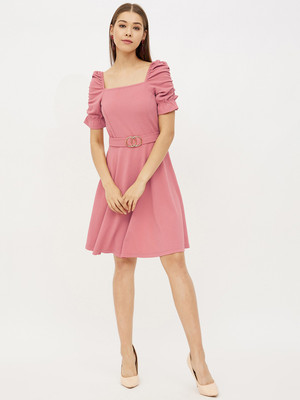 HARPA Women A-line Pink Above Knee/Mid Thigh Length Dress