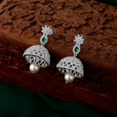 Estele Earrings Cubic Zirconia Brass Jhumki Earring