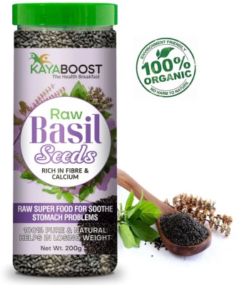 KAYABOOST Raw Basil Seeds, Rich in Protein & Fibre | Edible Healthy Seeds for Eating Basil Seeds(200 g)