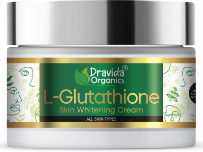 Dravida Organics L- Glutathione Cream for Skin Whitening, Enrich with Vitamin C(50 g)