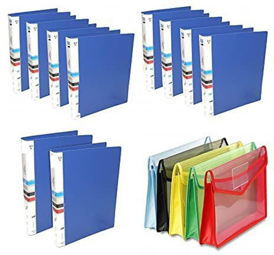 Eclet 10 Ring file and 5 folder bag File Folder(Set Of 10, Blue)