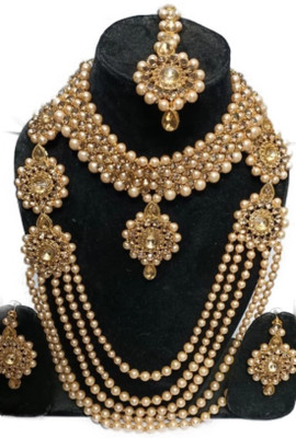 SHIV TRADITIONALS Alloy Gold-plated Gold Jewellery Set(Pack of 2)