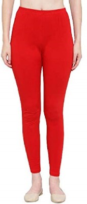 fheo Ankle Length Ethnic Wear Legging(Red, Solid)