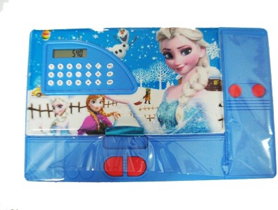 Celebrino Princes Calculator for Kids (Character May Vary) Art Plastic Pencil Box(Set of 1, Blue)