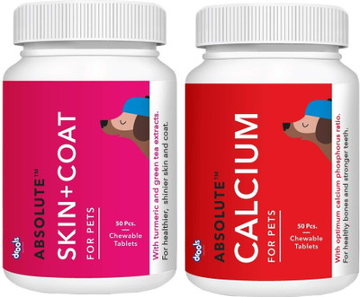 Drools Drools Absolute Skin Coat And Calcium 50 Pieces Chicken 0.4 kg (2x0.2 kg) Dry Adult Dog Food