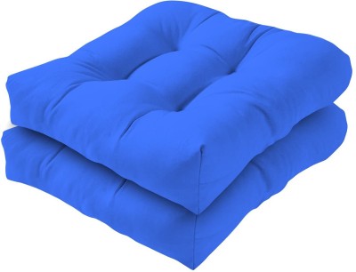 kioni Seat Patio Cushion Pillow For Chair, Balcony, Meditation, Outdoor, 50 x 50 cm Microfibre Solid Cushion Pack of 2(Blue)