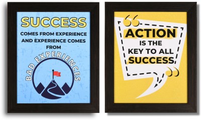 Motivational Wall Frames Set, Inspire Quotes Frames for Home, Office, Study Room, Pack of 2 Paper Print(11.5 inch X 9.5 inch)