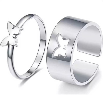 Lyzoo Butterfly Ring For couple Gift valentine day,birthday,Anivarsary,Marrige ,love Stainless Steel Ring