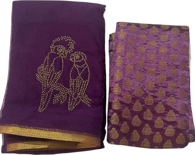 Xclusive Designer Embellished Bollywood Chiffon Saree(Purple)