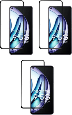 ISAAK Edge To Edge Tempered Glass for Realme 9 5G Speed Edition Edge to Edge, Full Glue, 11D Tempered Glass(Pack of 3)
