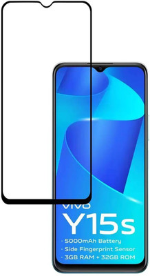 ISAAK Edge To Edge Tempered Glass for Vivo Y15s Edge to Edge, Full Glue, 11D Tempered Glass(Pack of 1)