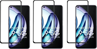 ISAAK Edge To Edge Tempered Glass for Realme 9 5G Speed Edition Edge to Edge, Full Glue, 11D Tempered Glass(Pack of 3)