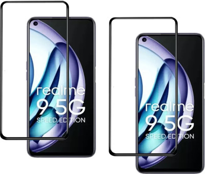 ISAAK Edge To Edge Tempered Glass for Realme 9 5G Speed Edition Edge to Edge, Full Glue, 11D Tempered Glass(Pack of 2)
