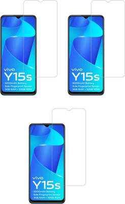 ISAAK Tempered Glass Guard for Vivo Y15s(Pack of 3)