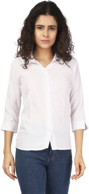 KITIMAT Women Solid Formal White Shirt