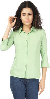 KITIMAT Women Solid Formal Light Green Shirt