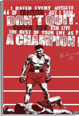 komstec 45.72 cm Like A Butterfly Sting Like A Be Mohammad Ali Inspirational Sunboard Self Adhesive Sticker(Pack of 1)