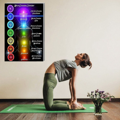 komstec 45.72 cm Wall Decal Yoga Studio Abstract Meditation Self Adhesive Sticker(Pack of 1)