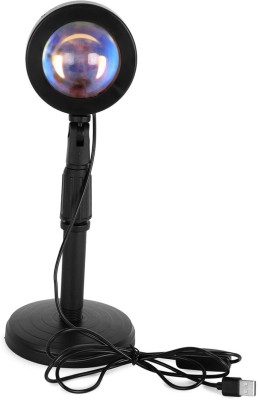 Alchiko New RGB 4 Color Sunset Lamp Light Without Remote, 180 Degree Rotation Night Lamp(20 cm, Black)