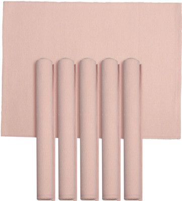 PRAKARTIK Rectangular Pack of 6 Table Placemat(Pink, Cotton)