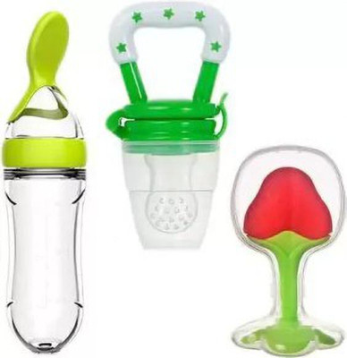 qtypie TEETHER, FRUIT FEEDER, FOOD FEEDER Teether and Feeder(Green, Red)