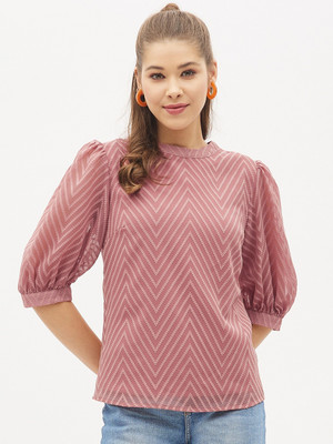 HARPA Casual Self Design Women Pink Top