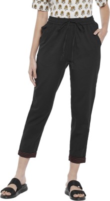 PEOPLE Regular Fit Women Black Trousers