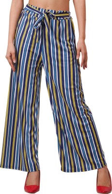 MyTrendzs Flared Women Blue, Yellow Trousers