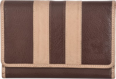 Leatherman Fashion Women Casual Brown, Beige Genuine Leather Wallet(8 Card Slots)