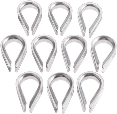 MTU ONLINE STORE 10PCS Wire Thimble Rigging, M5 Stainless Steel Rope Thimble for 3/16 Inches Multi-training Bar(Silver)