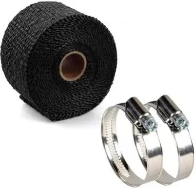 AutoGnix AGN 1 Pcs Silencer Wrap & 2 Pcs Clamp Bike Exhaust Heat Shield