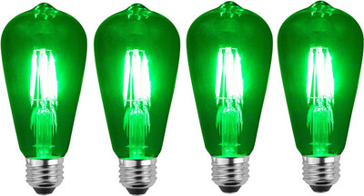 Hybrix 4 W Basic Decorative E26, E27 LED Bulb(Green, Pack of 4)