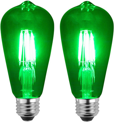 Hybrix 4 W Basic Decorative E26, E27 LED Bulb(Green, Pack of 2)