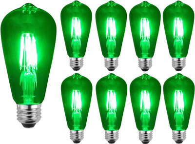 Hybrix 4 W Basic Decorative E26, E27 LED Bulb(Green, Pack of 9)
