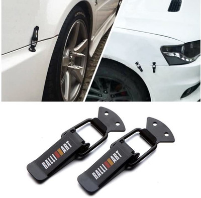 FLOSTRAIN Car Bumper Security Hook Lock Clips Kit Quick Release Fasteners Car Door Pull Strap(Set of 2)