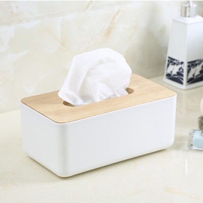 QBLYN 1pc Square Shape Wooden Cover Plastic Tissue Box Holder Vehicle Tissue Dispenser(Multicolor)
