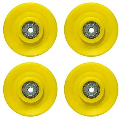 MTU ONLINE STORE Machine Attachments Gym Pulley 4-inch with Inbuilt Bush and Bearing -4 Pieces Climbing Pulley(Yellow)