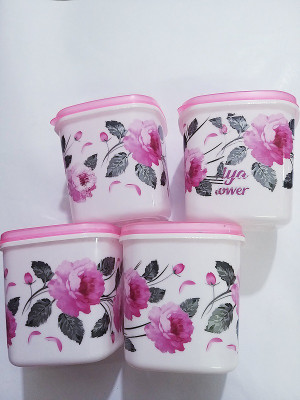 NISHTHA CREATION Plastic Grocery Container  - 500 ml(Pack of 4, White)