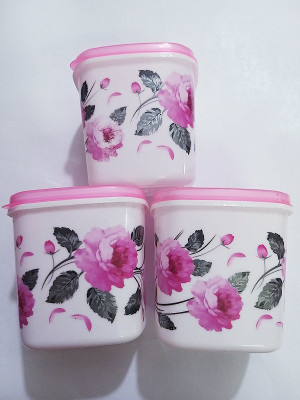 NISHTHA CREATION Plastic Utility Container  - 500 ml(Pack of 3, White)